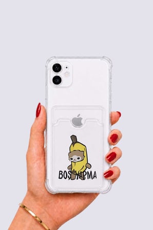 iPhone 12 Kartlıklı Boş Yapma Desenli Kılıf