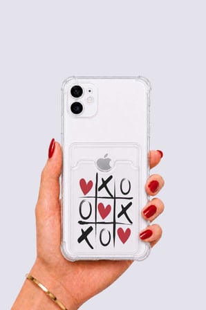 iPhone 11 Kartlıklı XoXO Desenli Kılıf