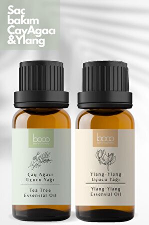 2li Avantajlı Paket Saç Bakımı Ylang-Ylang & Çay Ağacı %100 Saf Uçucu Yağı