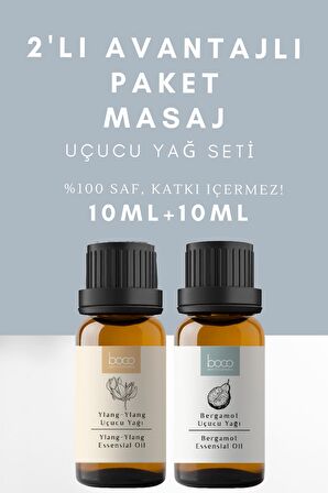 2li Avantajlı Paket Derin Rahatlama Masaj Ylang-Ylang & Bergamot % 100 Saf Uçucu Yağı (10 ml+10 ml)