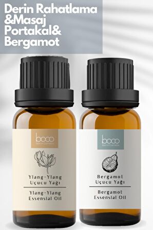 2li Avantajlı Paket Derin Rahatlama Masaj Ylang-Ylang & Bergamot % 100 Saf Uçucu Yağı (10 ml+10 ml)