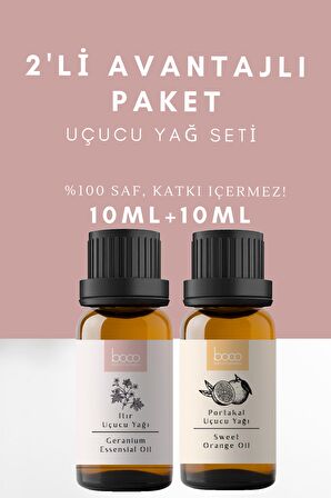 2li Avantajlı Set Portakal & Itır  Saf Aromaterapi Uçucu Yağı  (10 ml + 10 ml)