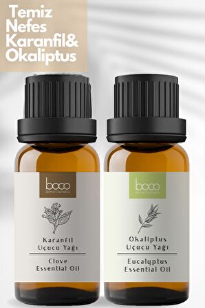 2li Avantajlı Paket Ağız Bakım Karanfil & Okaliptus %100 Saf Uçucu Yağı (10ml + 10ml)