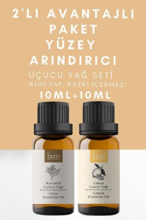 2li Difuser Karışımı Antibakteriyel Yüzey Temizleme Karanfil & Limon Uçucu Yağı %100 Saf Uçucu Yağı