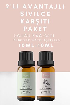 Akneli, Yağlı Ciltler Itır Çiçeği & Çay Ağacı Yağı Avantajlı 2li Set (10ml+10ml)