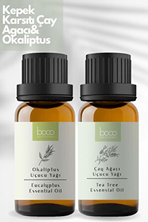 2li Avantajlı Paket Kepek Karşıtı Çay Ağacı Yağı & Okaliptus %100 Saf Uçucu Yağı (10 ml + 10 ml)