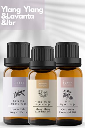 Itır & Lavanta & Ylang Ylang Saf Aromaterapi Uçucu Yağı Avantajlı 3 Lü Set (30 ml)