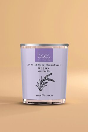 Boco Nature Relax - Vegan Aromaterapi Soya Mumu (Lavanta-Ylang Ylang-Paçuli)