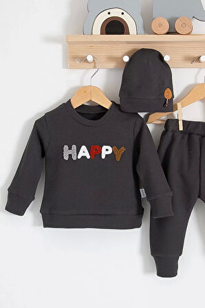 Lenaca Happy Nakışlı 2'li Pamuklu Erkek Bebek Takım