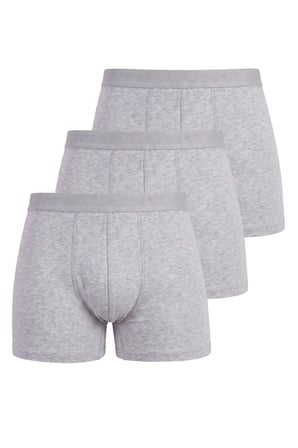 Premium Combos Arkadaş Rahat 3'lü Gri Erkek Boxer Likralı Esnek Kumaş