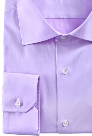 ERKEK LİLA GABARDİN DOKU %100 MISIR PAMUĞU GÖMLEK