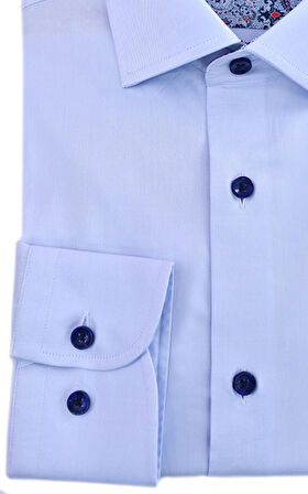 Erkek Mavi 100 Mısır Pamuğu Gömlek