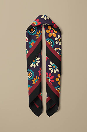 B53 Kadın Mor Skull  Desenli 50x50 Bandana HYL DG0702-22