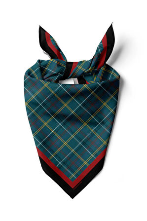 E59  Kadın Petrol Ekose Desenli 50x50 Bandana HYL DG0708-22