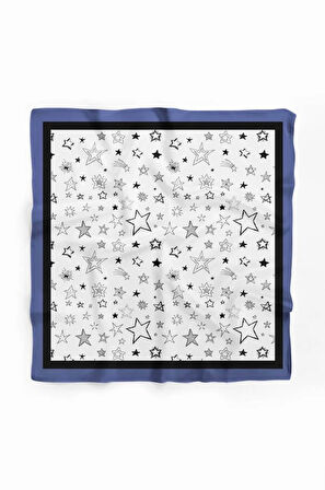 E9 Kadın Yıldız Desenli 50x50 Bandana HYL DG01117-22
