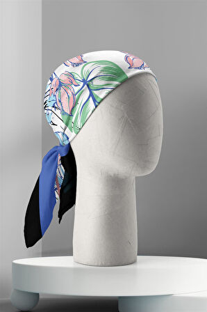 A100 Kadın Yeşil Yaprak Desenli 50x50 Bandana HYL DG01349-22