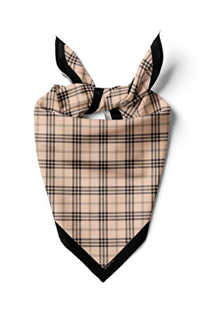 G36 Kadın Krem Kare Desenli 50x50 Bandana