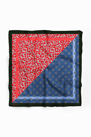 Z69 Kadın Mavi Pati Desenli 50x50 Bandana HYL DG01446-22