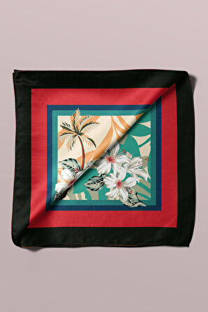 C89 Kadın Kaplan Desenli 50x50 Bandana DG01571-22