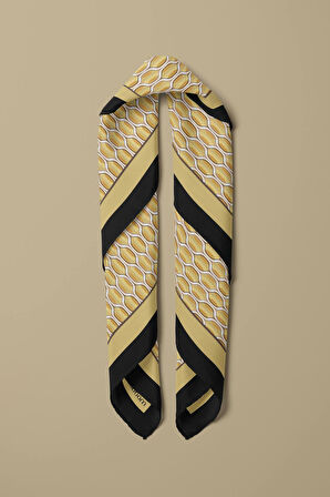 Kadın Geometrik Desenli 50x50 Bandana HYL DG01605-22