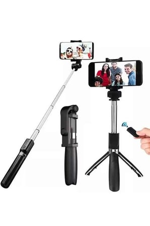 Selfie Çubuğu Tripod Bluetooth Kumandalı Selfie Çubuğu Telefon Tutucu