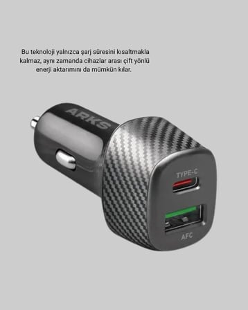 38W Araç Şarj Cihazı Type-C PD USB Hızlı Şarj Çift Port