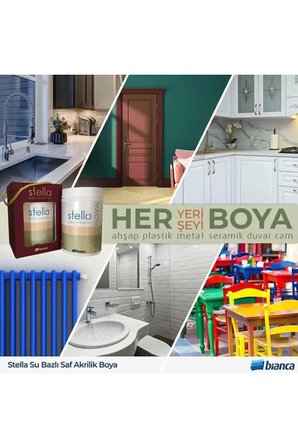 BİANCA STELLA SU BAZLI SAF AKRİLİK YENİ NESİL DÖNÜŞÜM BOYASI 1 lt RAL-9003