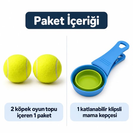 Busstier Getir ve Dinlen – Köpek Oyun Topları ve Klipsli Mama Kepçesi Seti