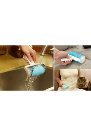 Busstier Tavşan Yörüngesi – Peluş Kaplı Şarjlı Kedi Topu ve Tüy Temizleyici, Tarak Seti