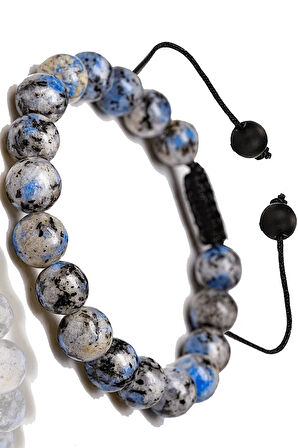 Sertifikalı Aaa Kalite Sodalit Taşı Bileklik - Makrome