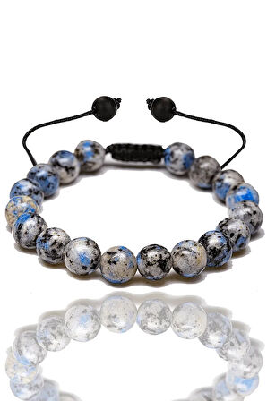 Sertifikalı Aaa Kalite Sodalit Taşı Bileklik - Makrome