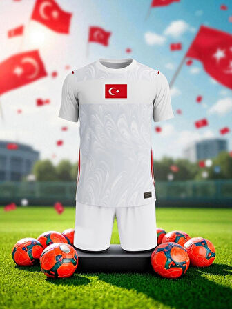 Türkiye Beyaz Milli Takım Çocuk Forması 2026 Fıfa Dünya Kupası Avrupa