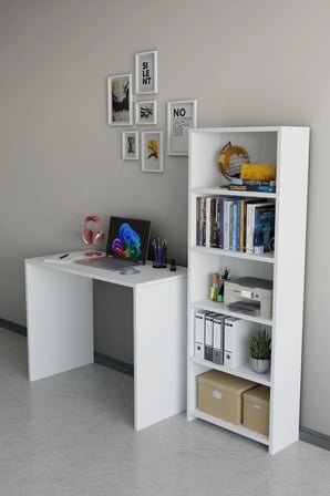 Kitaplıklı Çalışma Masası Bilgisayar Masası Öğrenci Ofis Masası Çok Amaçlı Kitaplıklı Çalışma Masası