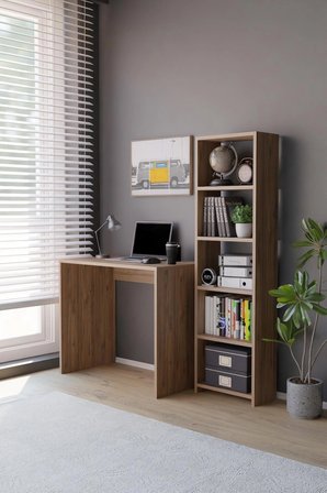 Kitaplıklı Çalışma Masası Bilgisayar Masası Öğrenci Ofis Masası Çok Amaçlı Kitaplıklı Çalışma Masası