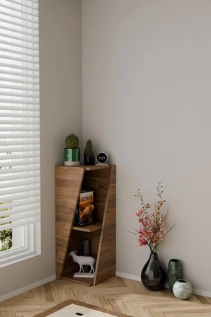 Modern Çok Amaçlı 90cm 2 Raflı Köşe Kitaplık Dekoratif Salon Rafı Çok Amaçlı Düzenleyici Organizer