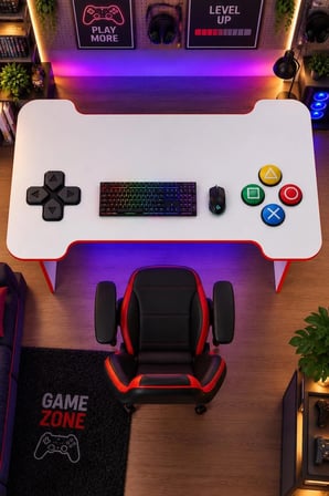 Profesyonel RGB Ledli Oyuncu Masası 140*75*75 cm Bilgisayar Masası Gamer Çalışma Masası
