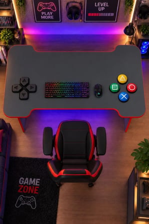 Profesyonel RGB Ledli Oyuncu Masası 140*75*75 cm Bilgisayar Masası Gamer Çalışma Masası