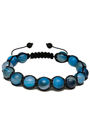Sertifikalı Ham Işlenmemiş Mavi Akik Taşı Bileklik