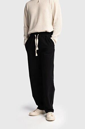 Beli Lastikli Nakışlı Pantolon