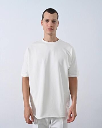 0 Yaka 2 İplik Oversize Erkek T-Shirt