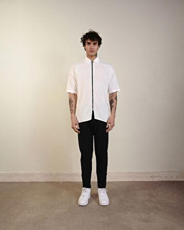 Ön Fermuar Detay Oversize Erkek Gömlek