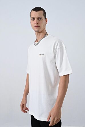 0 Yaka Ön Arka On My Way Sınce 2011 Baskı Oversize Erkek T-Shirt