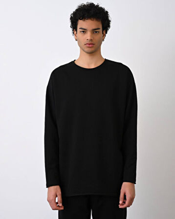 0 Yaka Oversize Basıc Sweat t-shirt