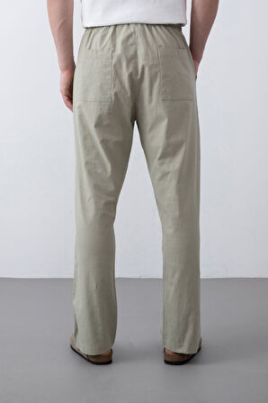 Beli Latikli Baggy Erkek Keten Pantolon