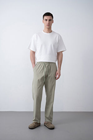 Beli Latikli Baggy Erkek Keten Pantolon