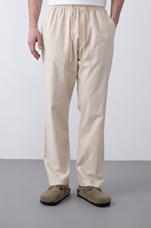 Beli Latikli Baggy Erkek Keten Pantolon