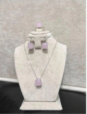 Pembe Kuvars Gümüş Seti