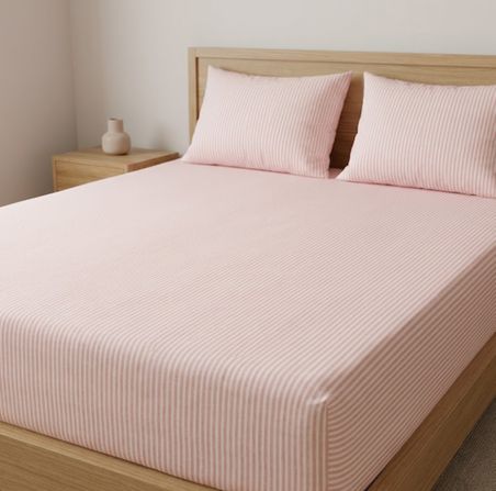 Belara Çarşaf Takımı Çift Kişilik Lastikli 160x200 Pudra