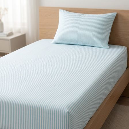 Belara Tek Kişilik Lastikli Çarşaf Su Yeşili 120x200 cm Yastık Kılıflı