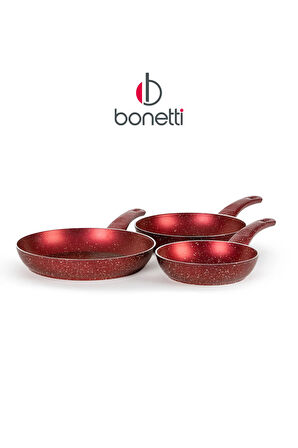 Granit Kırmızı 3'lü Tava Seti 20 Cm / 24 Cm/ 28 Cm